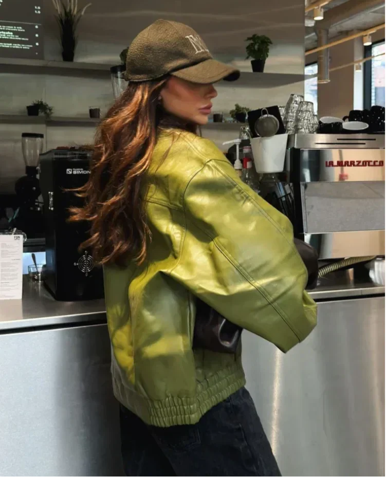 Oversized PU-Leren Jas met Knoopsluiting – Streetstyle Statement