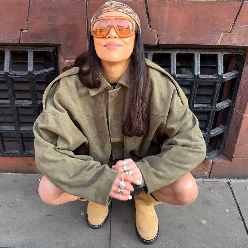 Oversized Suèdelook Jas met Tunnelzoom – Urban Utility