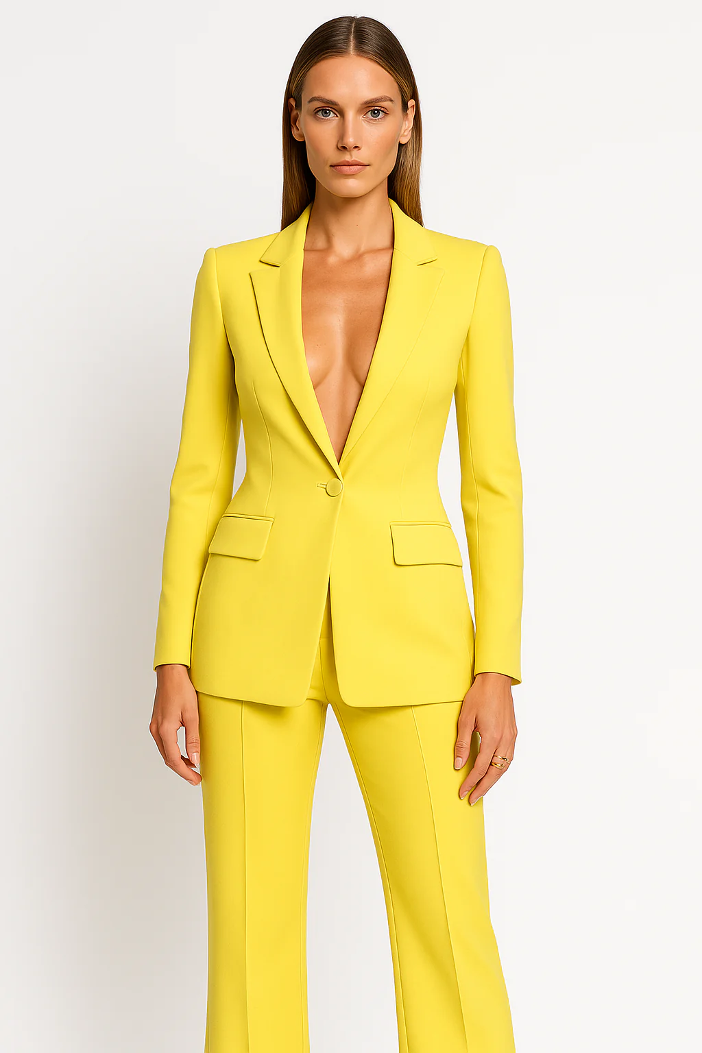 Dames kostuumset – Blazer met rechte pantalon