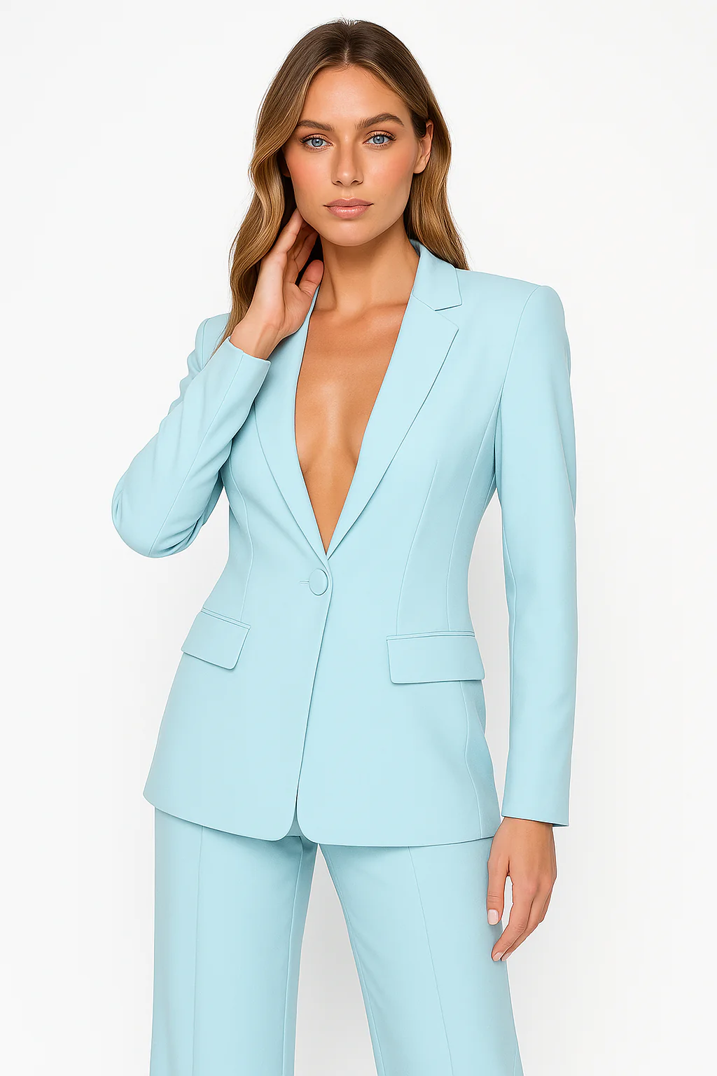 Dames kostuumset – Blazer met rechte pantalon