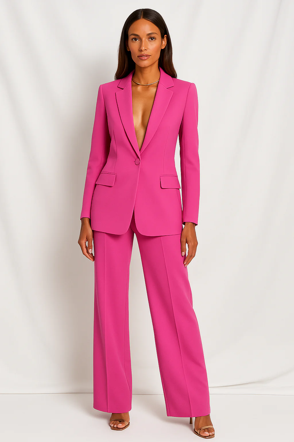 Dames kostuumset – Blazer met rechte pantalon