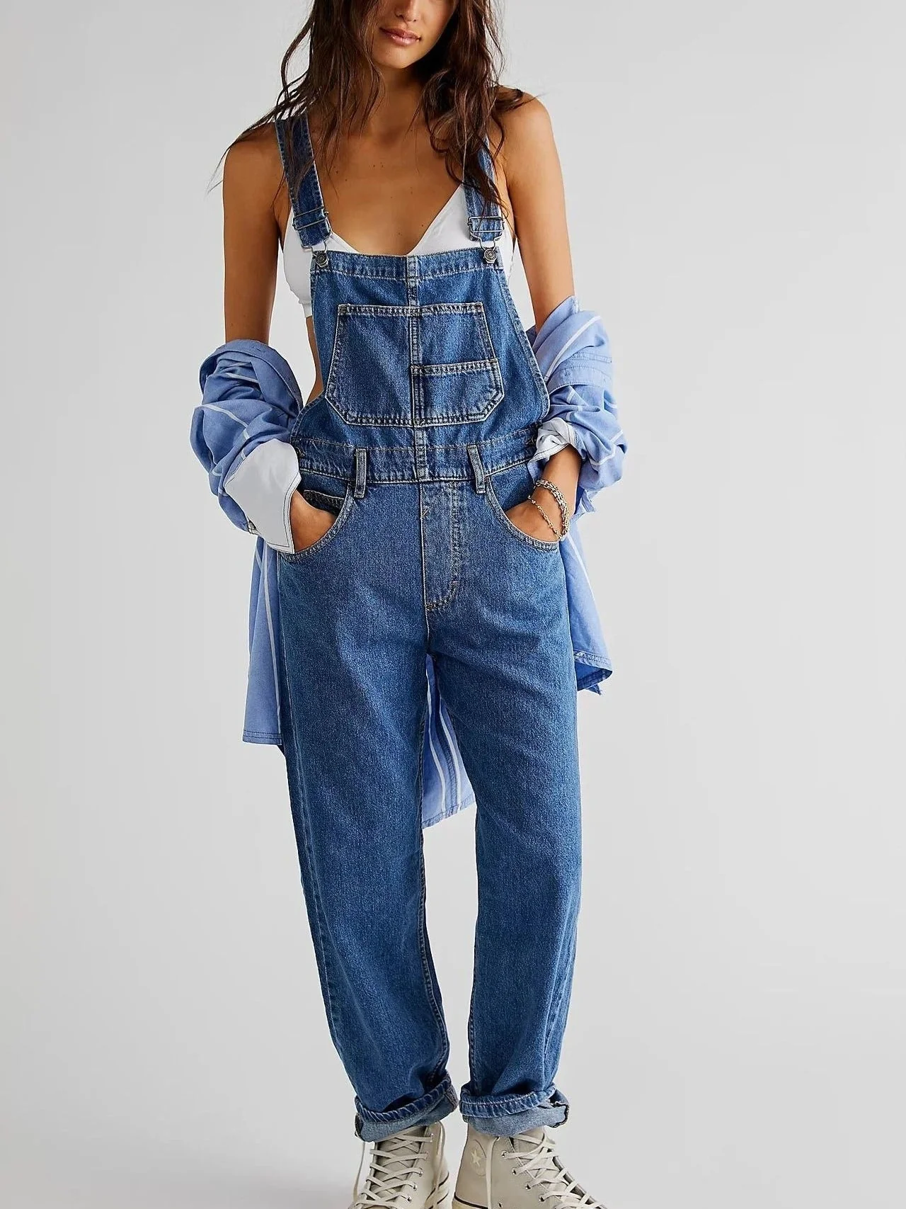 Denim tuinbroek – Relaxed fit met vintage feel