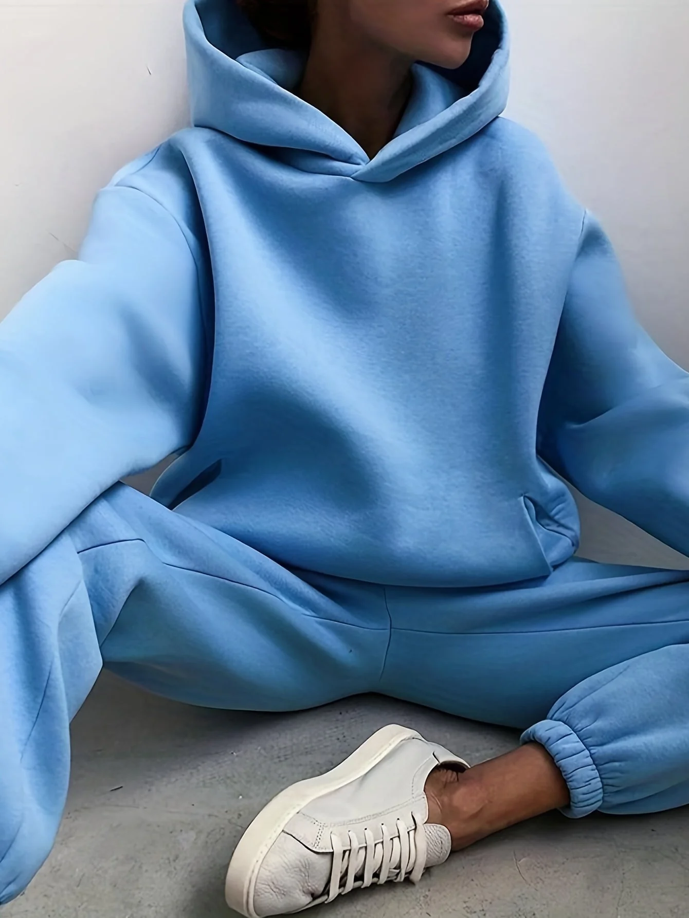 Dames hoodie-set – Relaxed fit met elastische zoom