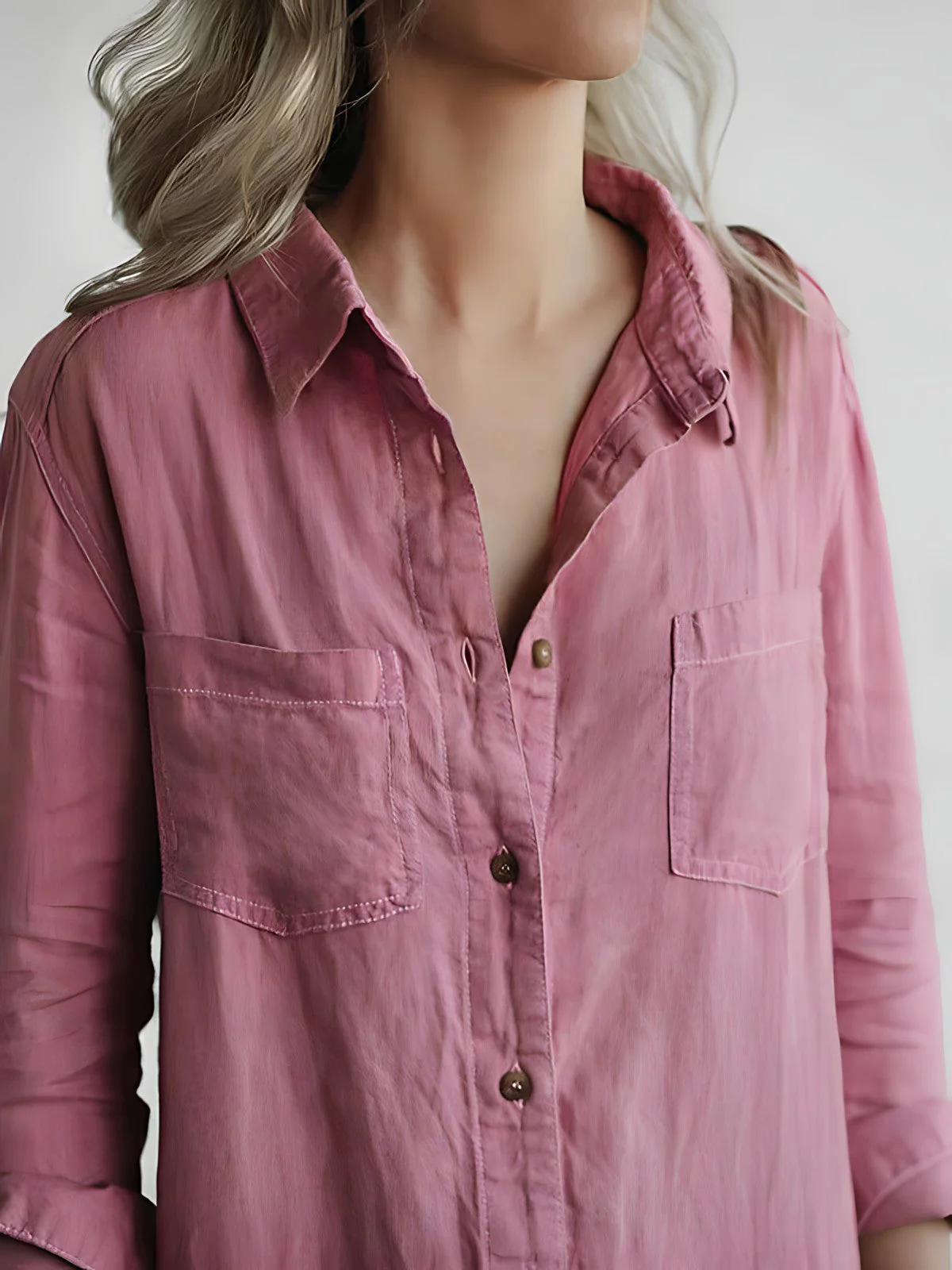 Dames Jumpsuit – Losvallend Pak met Knoopsluiting en Lange Mouwen