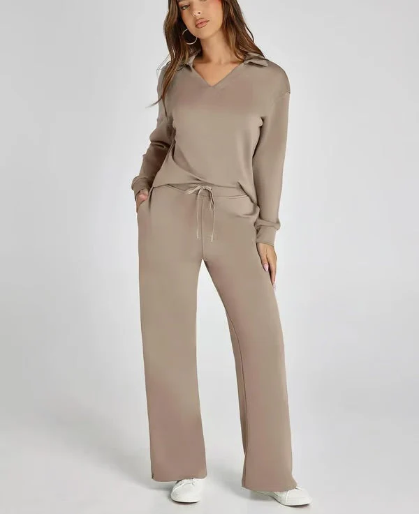 Tweedelige Lounge Set met Kraag – Casual Chic