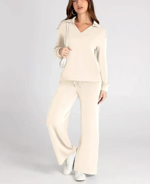 Tweedelige Lounge Set met Kraag – Casual Chic