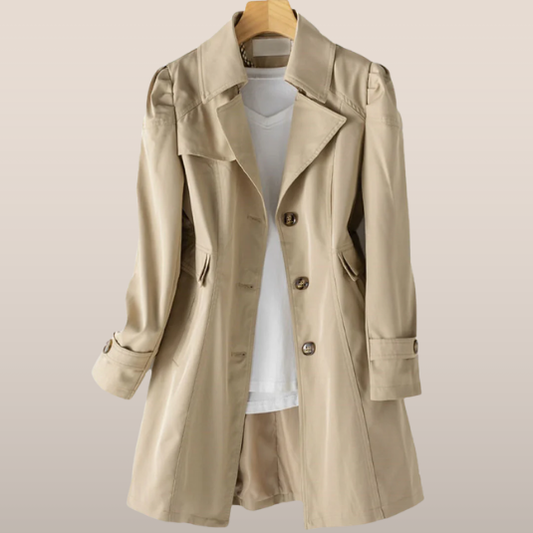 Dames Trenchcoat met Knopen en Reverskraag – Lente Herfst Jas