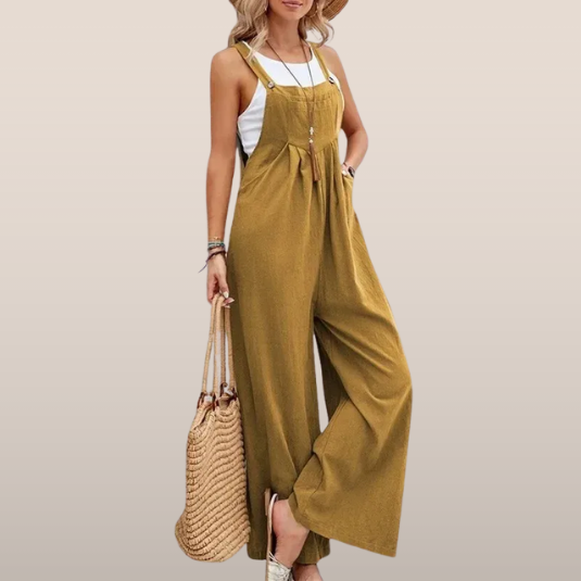 Luchtige Dames Jumpsuit met Wijde Pijpen – Casual Overal Look